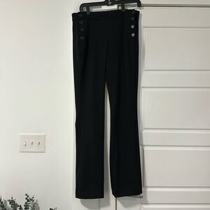 Black Columnist Button Detail Pants